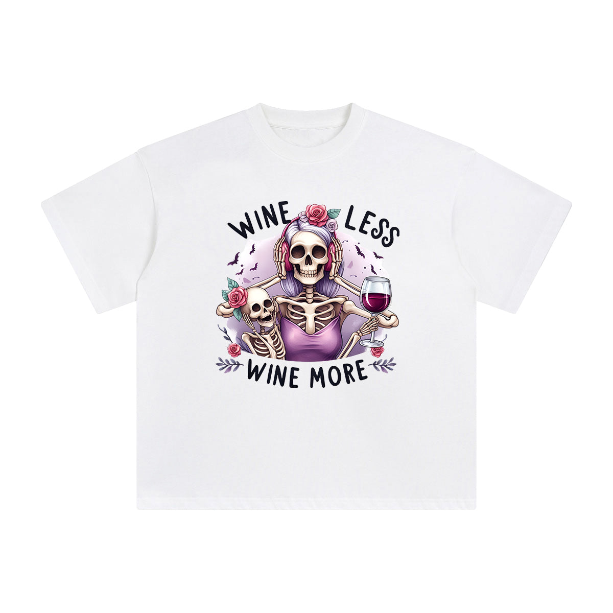 Wine Less Wine More Graphic Tee-INNBLAC Fashion Apparel