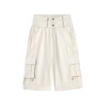 High-Waist Multi-Pocket Cargo Bermuda Shorts