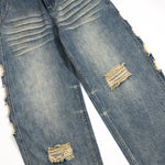 Smoke Rise Vintage Ripped Barrel-Leg Jeans