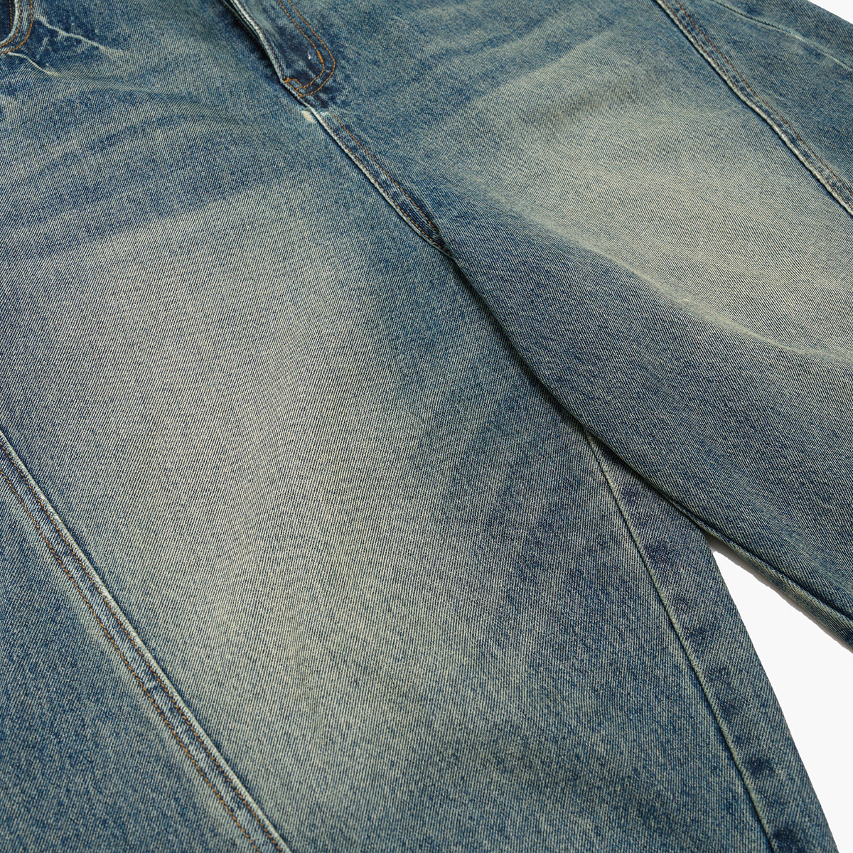 Barrel Fit Bermuda Washed Denim Shorts