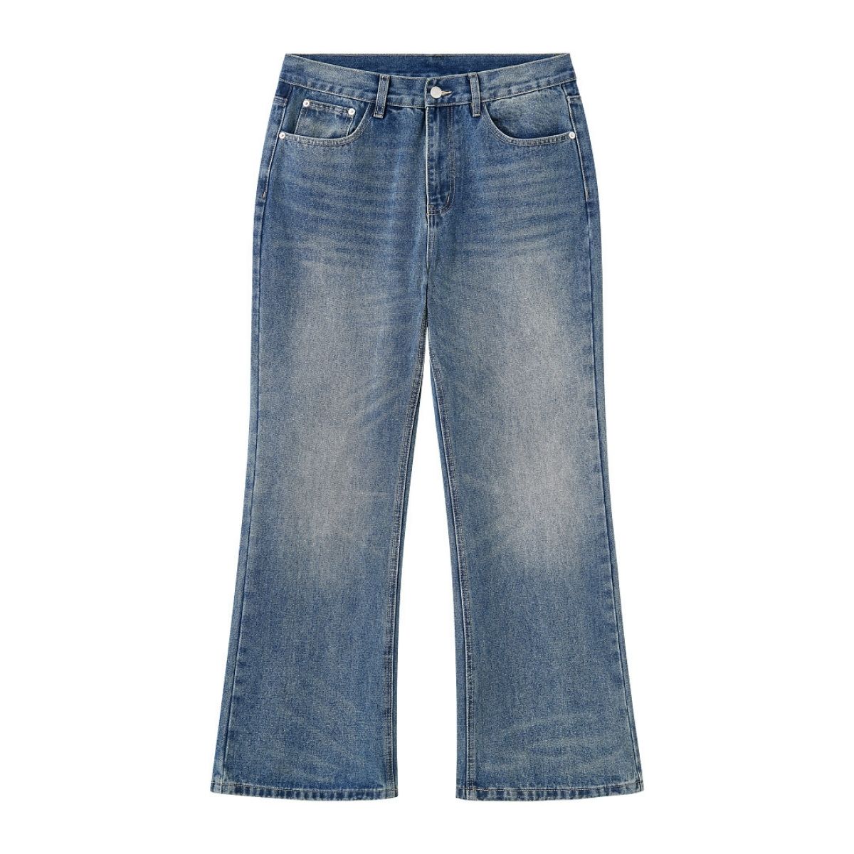 Vintage Washed Faded Flare Jeans