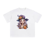 Witch & Pumpkin Graphic Tee-INNBLAC Fashion Apparel