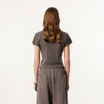 Washed Crew Neck Ribbed Crop Tee 8oz