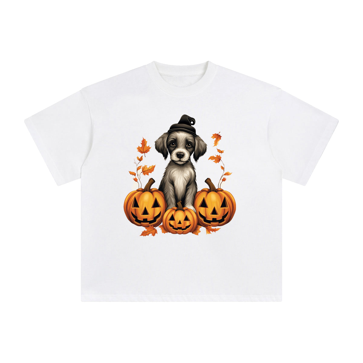 Dog & Pumpkin Graphic Tee-INNBLAC Fashion Apparel