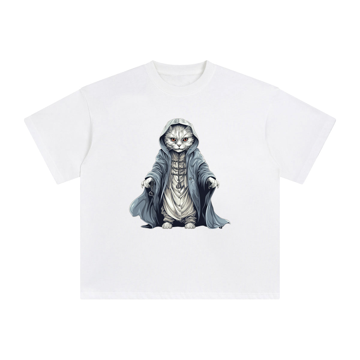 Ghost Cat Graphic Tee-INNBLAC Fashion Apparel