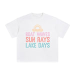 Boats Waves Sun Rays Lake Days Graphic Tee-INNBLAC Fashion Apparel