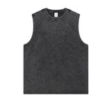 Acid Wash Raw Edge Sleeveless Tee