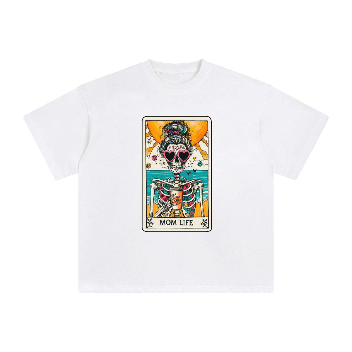 Skeleton Mom Life Graphic Tee-INNBLAC Fashion Apparel