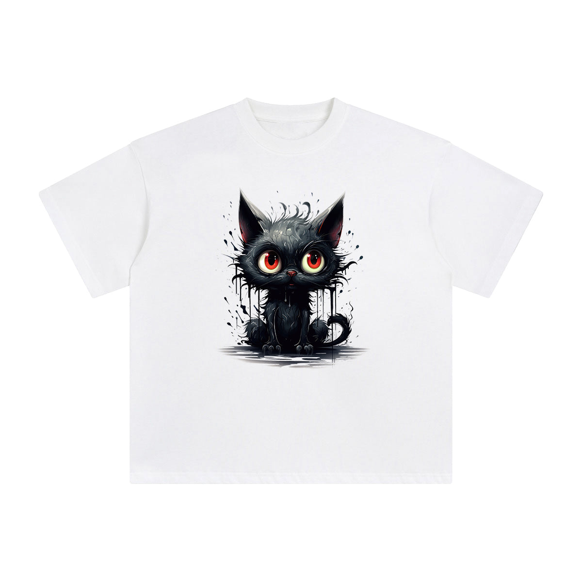 Goth Cat Graphic Tee-INNBLAC Fashion Apparel