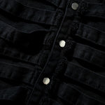 Distressed Cut-Out Denim Hooded Vest