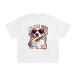 Dog Eating Hotdogs Graphic Tee-INNBLAC Fashion Apparel