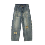 Smoke Rise Vintage Ripped Barrel-Leg Jeans