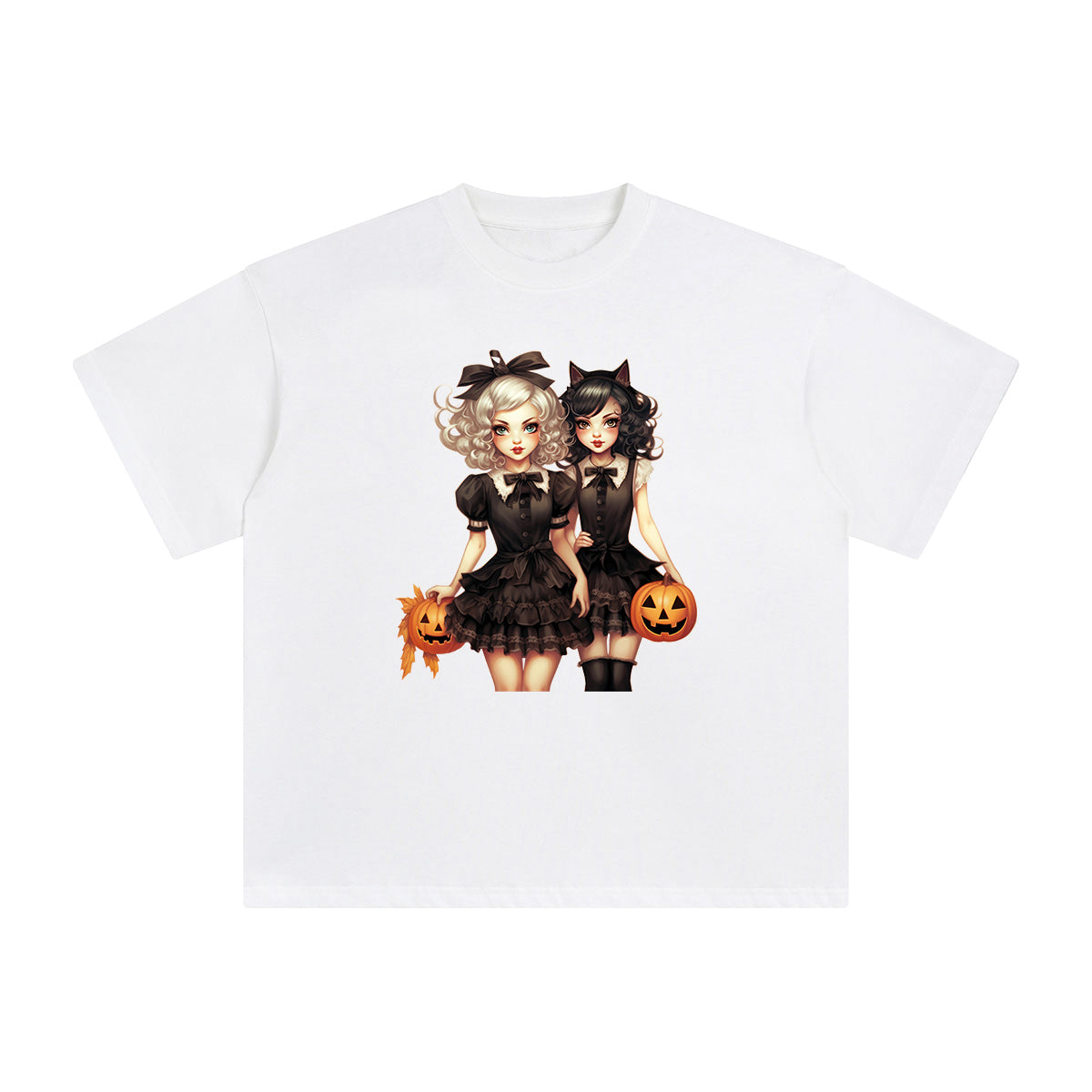 Girls & Pumpkin Graphic Tee-INNBLAC Fashion Apparel