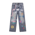 Streetwear Graffiti Printed Baggy Jeans