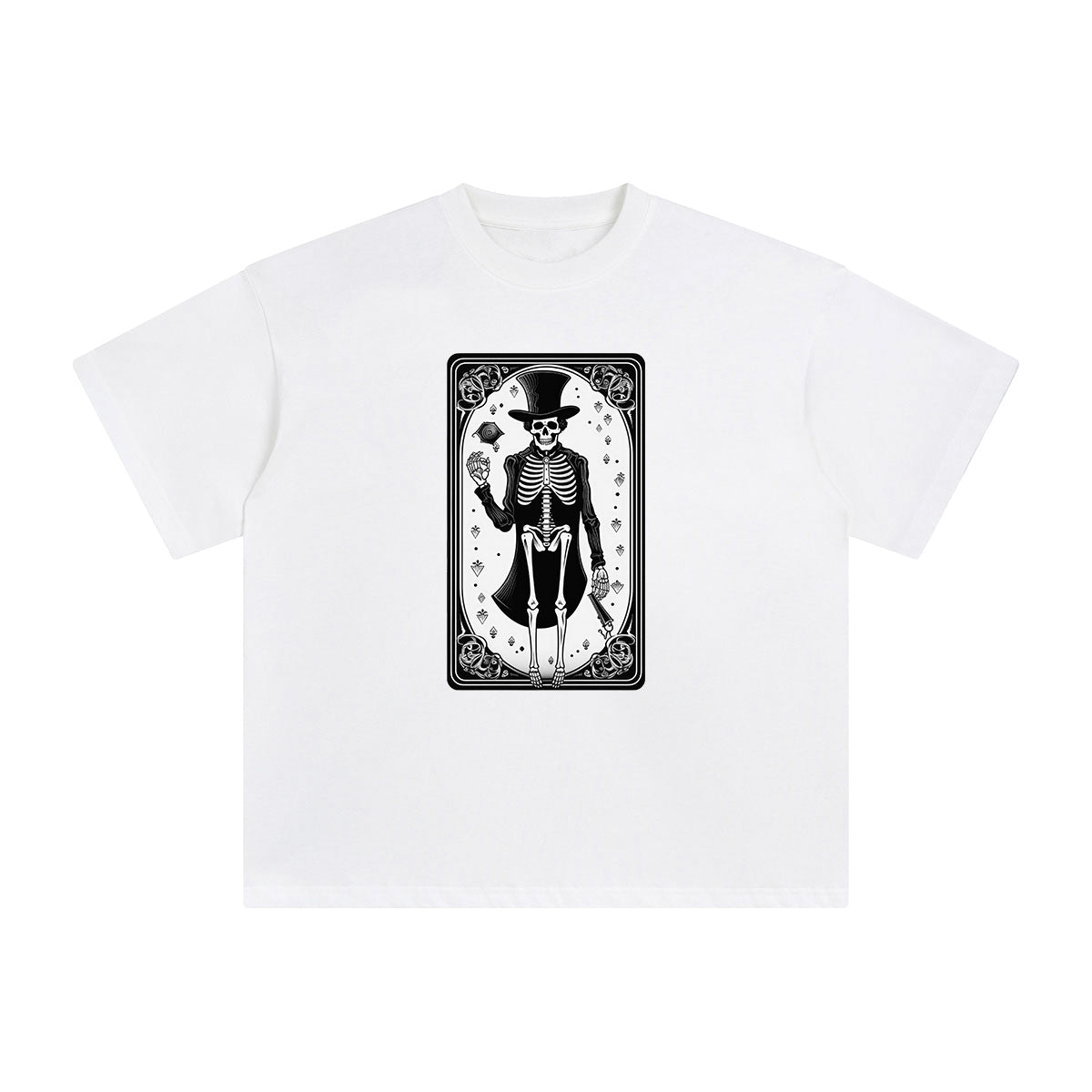 Mystery Skeleton Tarot Card Graphic Tee-INNBLAC Fashion Apparel