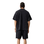 Camiseta lavada y desgastada de peso pesado de 9.3 oz