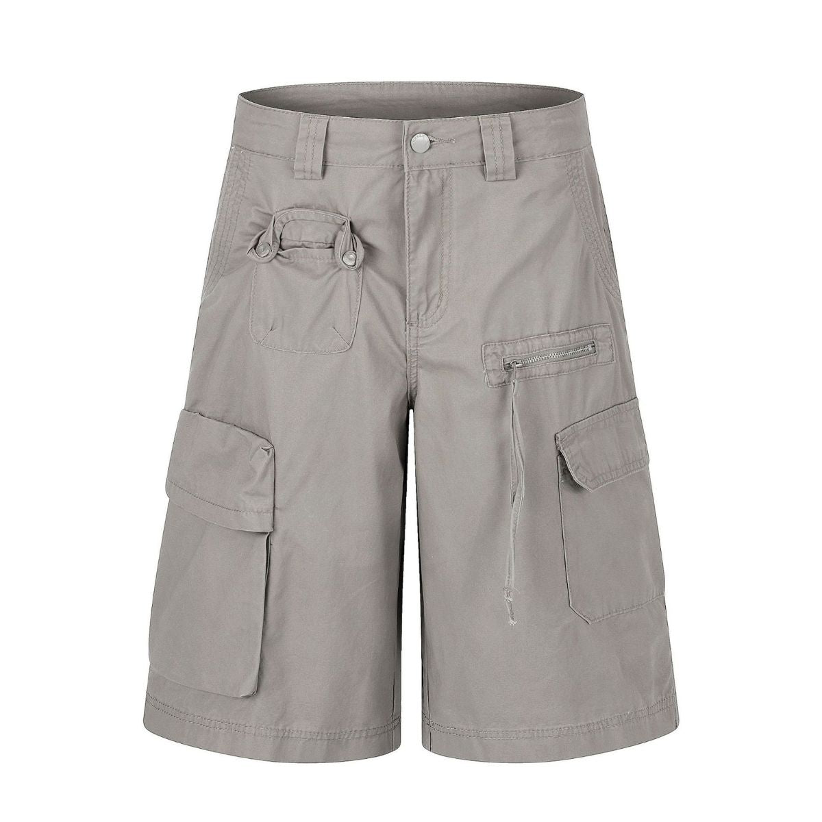 Cotton Multi-Pocket Utility Bermuda Cargo Shorts