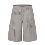 Cotton Multi-Pocket Utility Bermuda Cargo Shorts