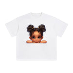 Peeking Boo Girl Graphic Tee-INNBLAC Fashion Apparel
