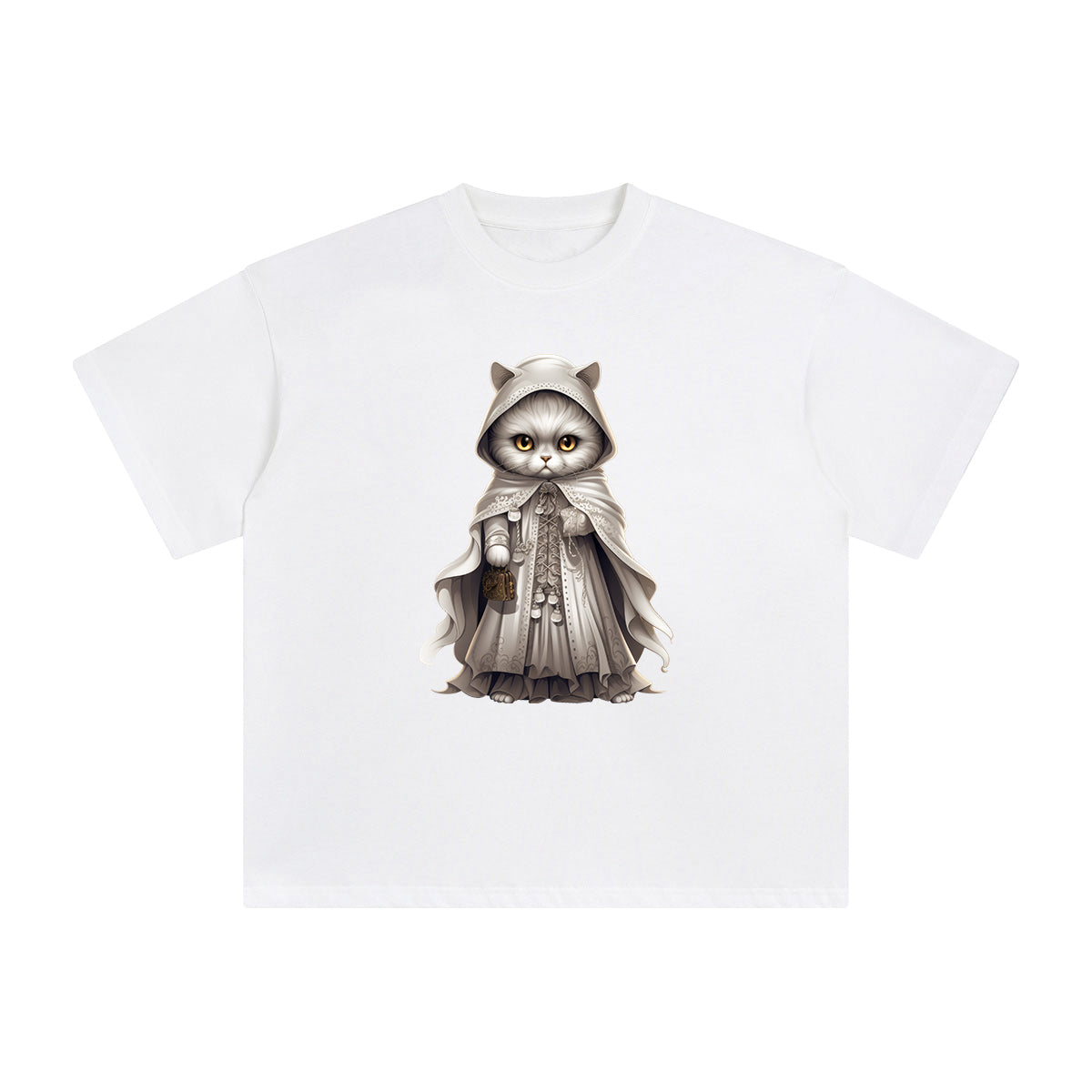 Ghost Cat Graphic Tee-INNBLAC Fashion Apparel