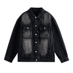 Men's Heavy Washed Vintage Loose Large Size Denim Jacket