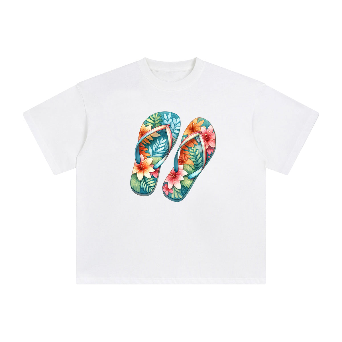 Summer Vacation Slippers Graphic Tee-INNBLAC Fashion Apparel