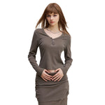 Long-Sleeve Ribbed Henley Top 8.25oz