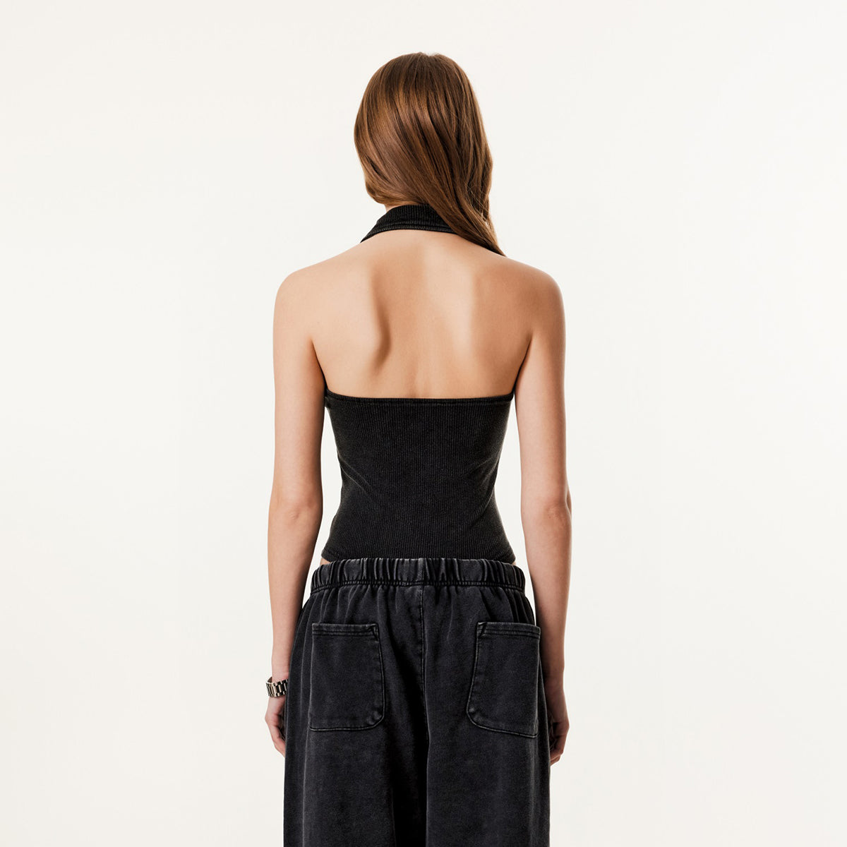 Women's Ribbed Halter Neck Bodysuit