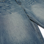 Wide-Leg Bermuda Washed Denim Shorts