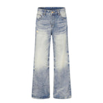 Vintage Washed Whiskered Flared Jeans