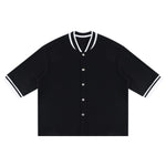 Heavyweight V Neck Button Cardigan Tee 320G