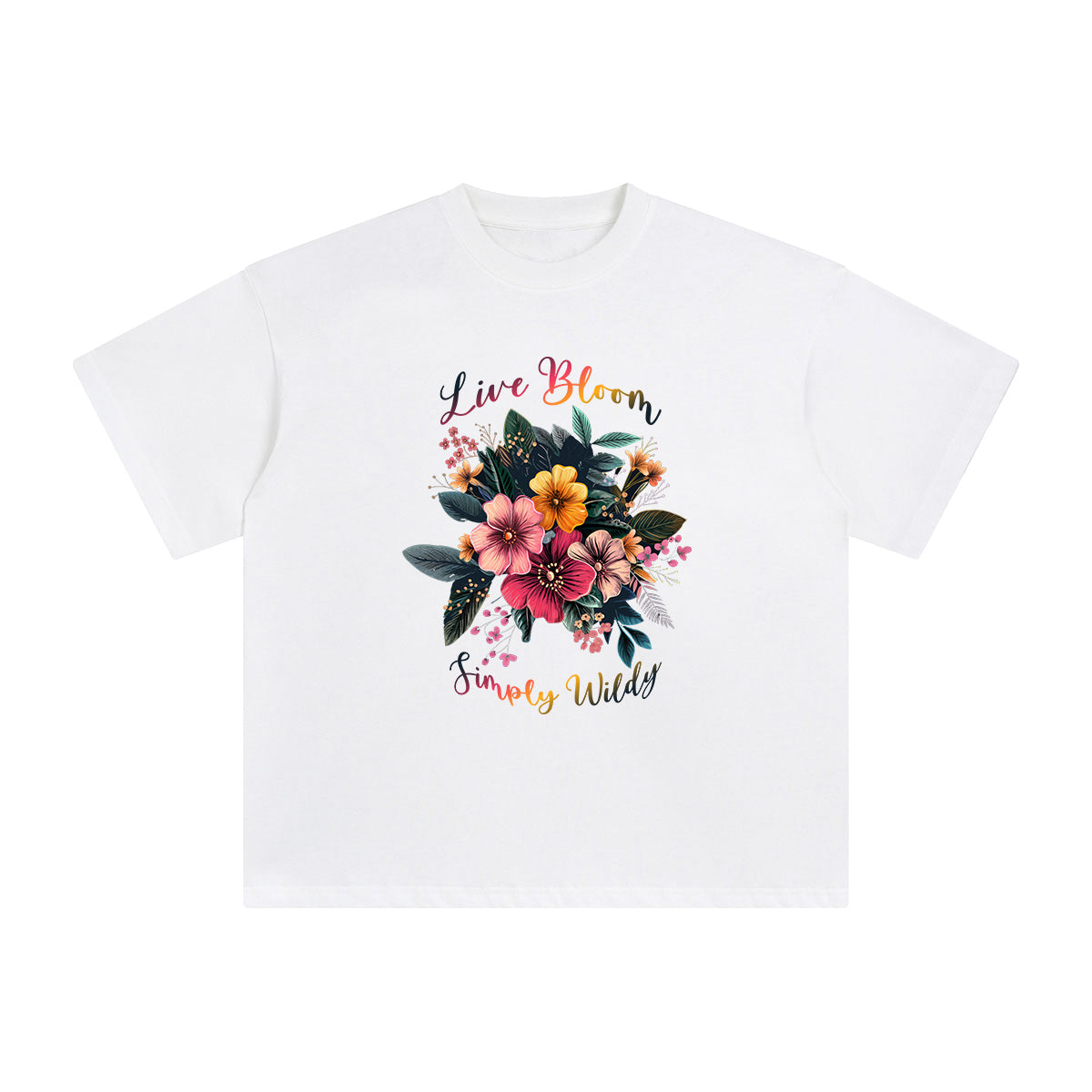Live Bloom Simply Wildy Graphic Tee-INNBLAC Fashion Apparel