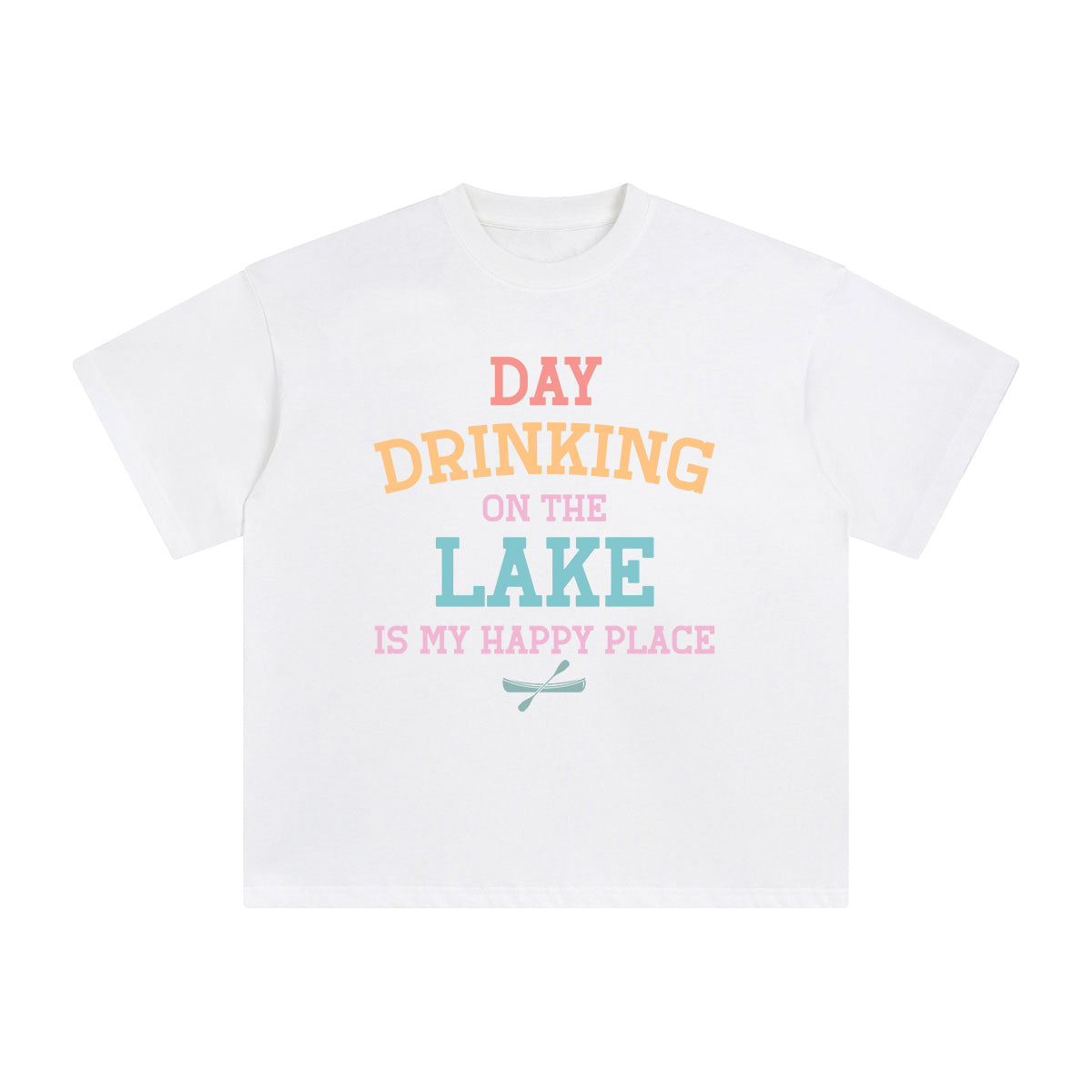 Day Drinking On The Lake Is My Happy Place Graphic Tee-INNBLAC Fashion Apparel