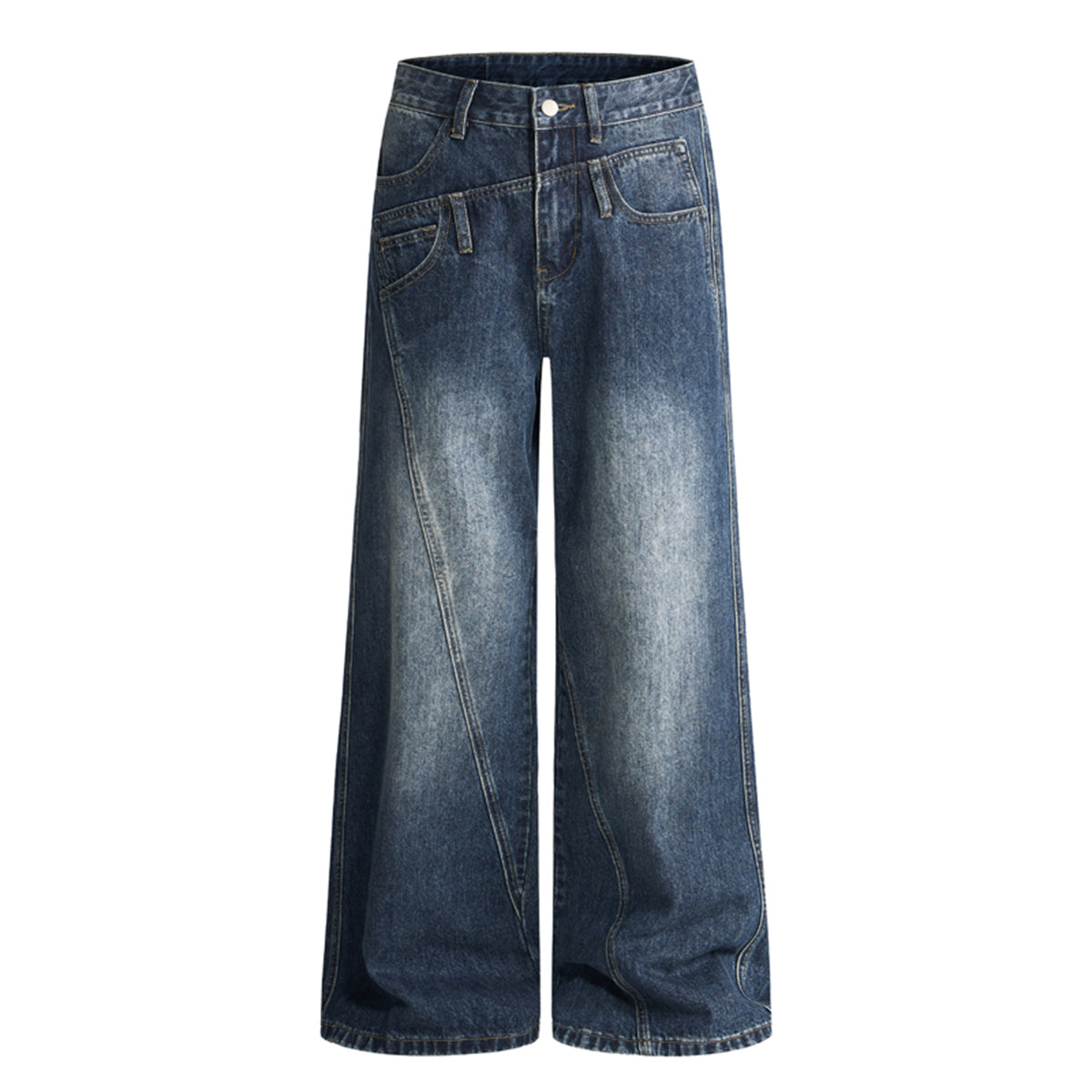 Light Wash High Waist Relaxed Wide Leg Jeans