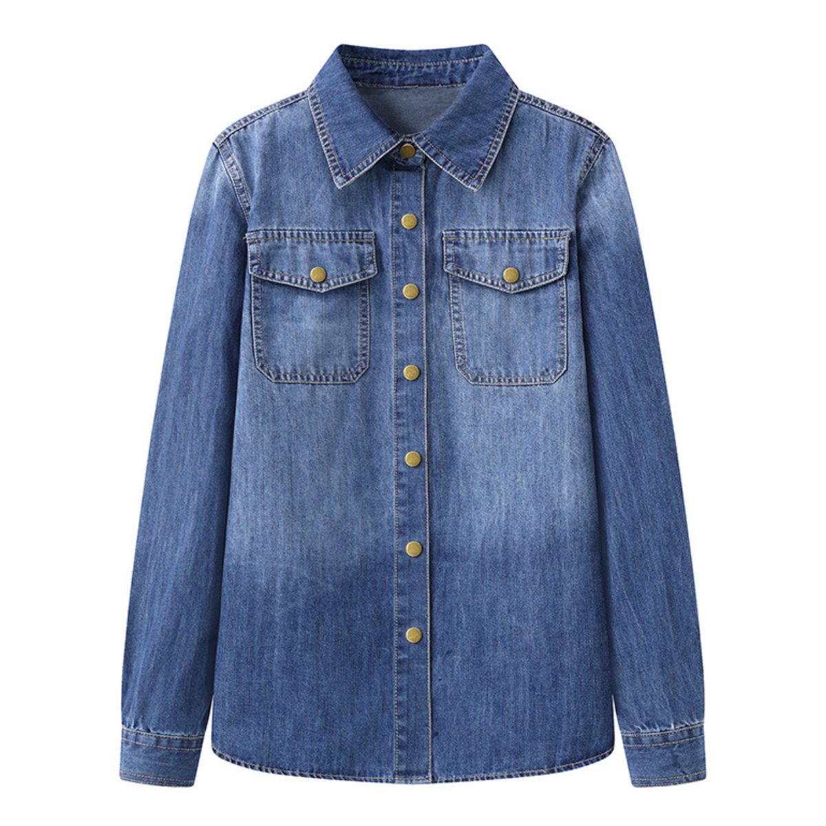 Vestido midi vaquero sin mangas con botones y aberturas en la parte delantera