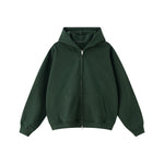 Double-Slider Zipper Solid Color Hoodie