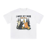 I Need My Beer Right Meow Graphic Tee-INNBLAC Fashion Apparel