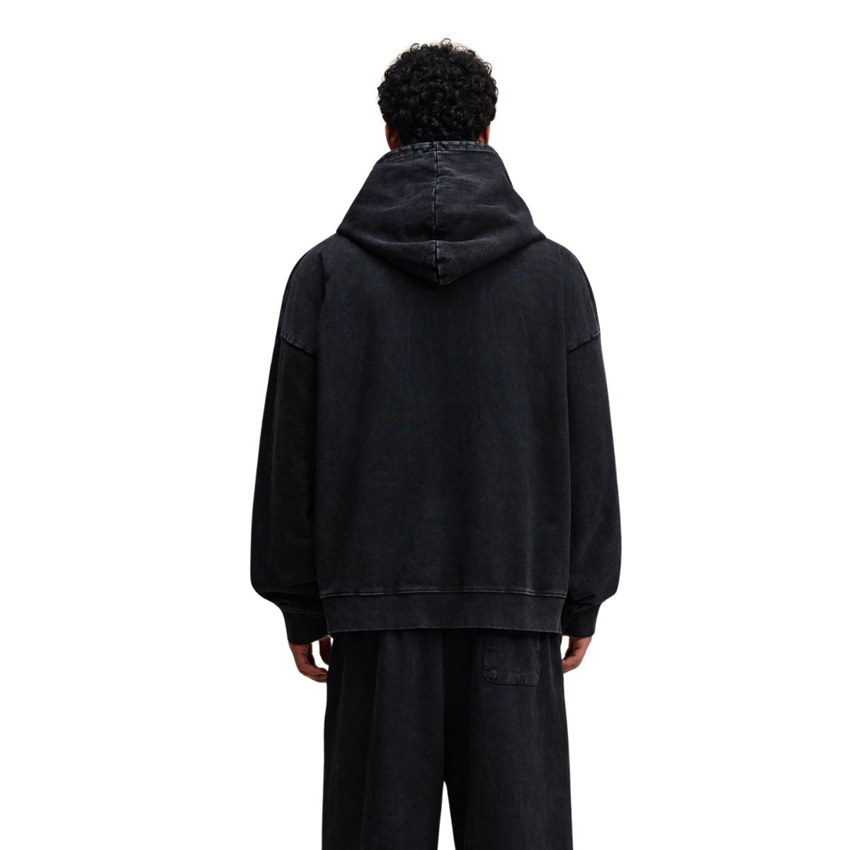 Heavyweight Washed Cotton Zip-Up Hoodie
