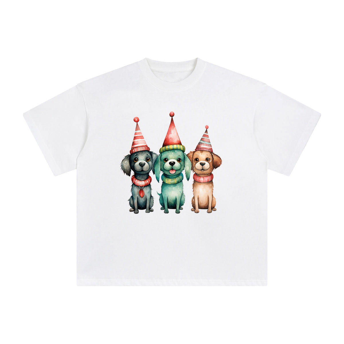 Christmas Dogs Graphic Tee-INNBLAC Fashion Apparel