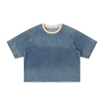 Washed Cotton Oversized Crew Neck Tee
