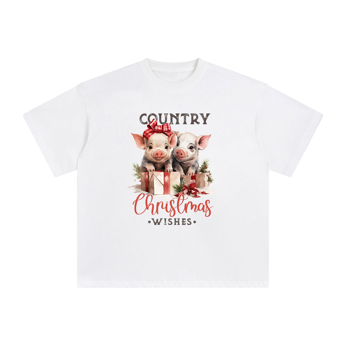 Christmas Pigs Graphic Tee-INNBLAC Fashion Apparel