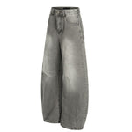 Men's Washed Vintage Curved Denim Loose Wide Leg Street Pants