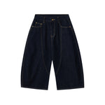 Patchwork Wide-Leg Cropped Denim Jeans
