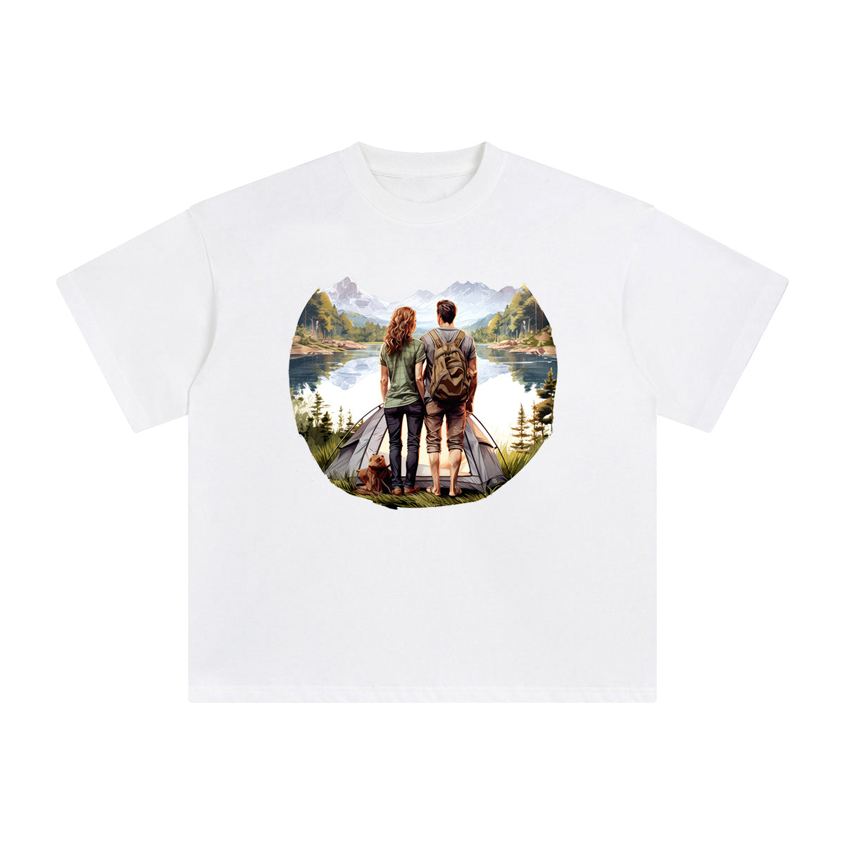 Couple Camping Graphic Tee-INNBLAC Fashion Apparel