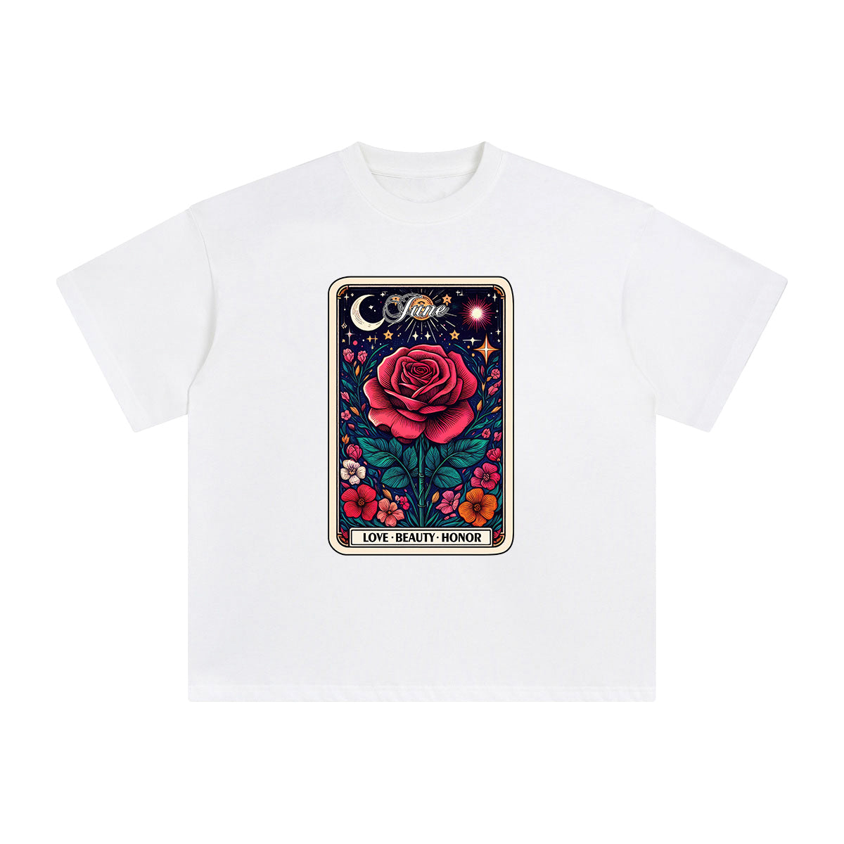 June Rose Card Graphic Tee-INNBLAC Fashion Apparel