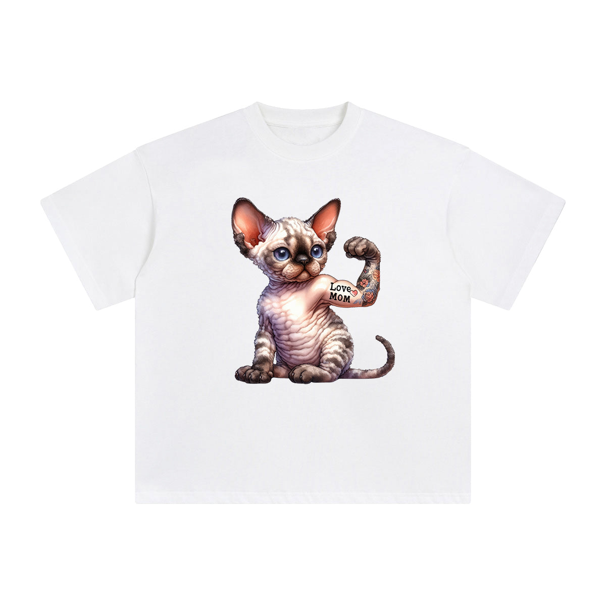 Devon Rex Flexes Muscles Graphic Tee-INNBLAC Fashion Apparel