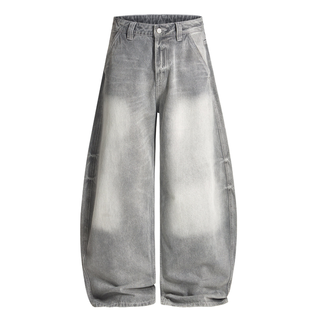 Vintage Gray Distressed High Waist Jeans