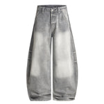 Vintage Gray Distressed High Waist Jeans