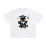 Graduation Kitten Graphic Tee-INNBLAC Fashion Apparel