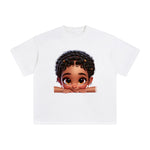 Peeking Boo Girl Graphic Tee-INNBLAC Fashion Apparel
